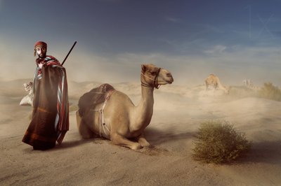 Viajante do Deserto da Arábia de Hussain Buhligaha