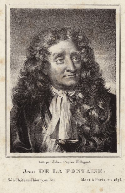Retrato de Jean de la fontaine de Hyacinthe Francois Rigaud
