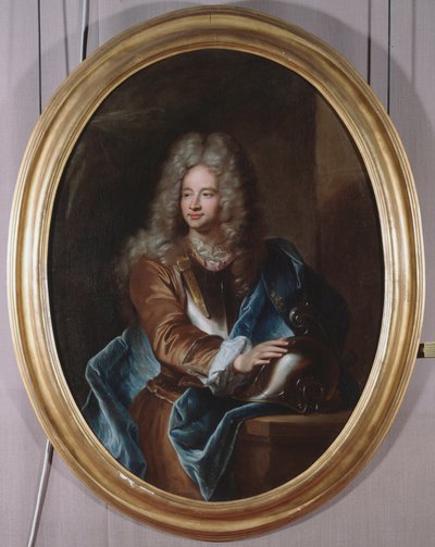 Retrato do diplomata italiano Anton Giulio II Brignole-Sale (Brignole Sale) (1673-1710) Embaixador do Rei Luís XIV (Retrato do embaixador italiano em França Anton Giulio II Brignole-Sale (Brignole Sale)) Pintura de Hyacinthe Rigaud (1659-1743) de Hyacinthe Francois Rigaud