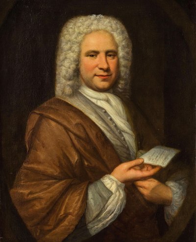 Retrato do compositor e flautista Michel de la Barre 1675-1745, Primeiro terço do séc. de Hyacinthe François Honoré Rigaud Circle of