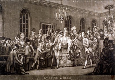 Vista de uma sala lotada em Bagnigge Wells, Londres, 1772. de IR Smith