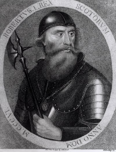 Retrato do rei Robert I da Escócia (1274-1329) gravado por E.Harding, 1 de novembro de 1797 de I Herbert