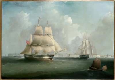 Indenização por latido &39;em frente a North Foreland, Kent - pintura v. Tudgay de I. Tudgay
