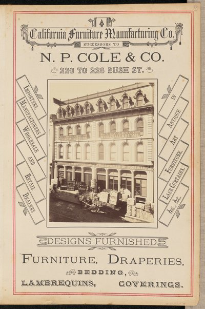 [Empresa de fabrico de mobiliário da Califórnia, São Francisco] de I. W. Taber