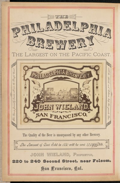 [Fábrica de cerveja Philadelphia, São Francisco]. de I. W. Taber