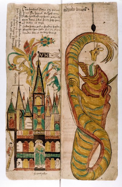 Valhalla e a Serpente de Midgard, 1680 de Icelandic School