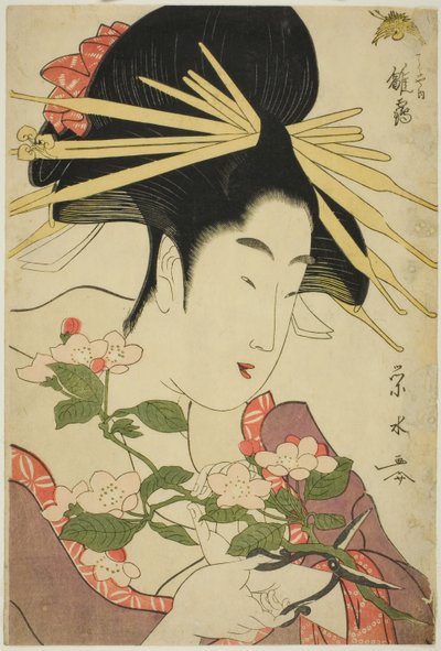 A cortesã Hinazuru do Chojiya de Ichirakutei Eisui