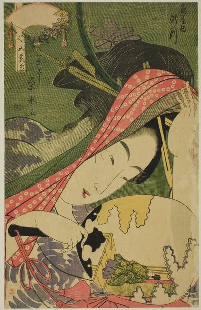 A cortesã Takigawa do Ogiya, da série "Belezas dos Cinco Festivais (Bijin gosekku)" de Ichirakutei Eisui