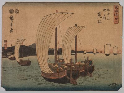 Barcos à vela, 1839-1864. de Ichiryusai Hiroshige II
