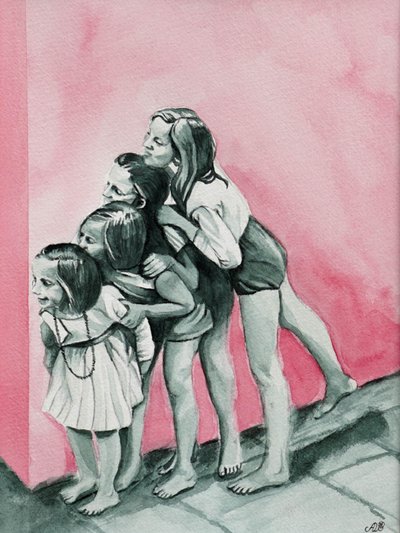 Brincadeira das irmãs às costas de Ida Publishing