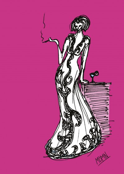Mulher sofisticada a fumar de Ida Publishing