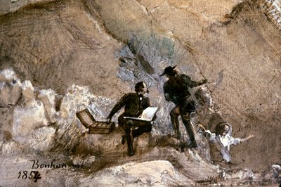 Ignace Francois Bonhomme pintando ao ar livre de Ignace Francois Bonhomme