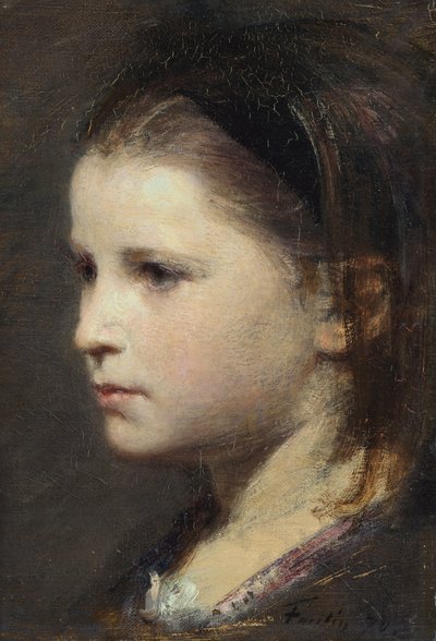 Cabeça de uma jovem rapariga de Ignace Henri Jean Fantin-Latour