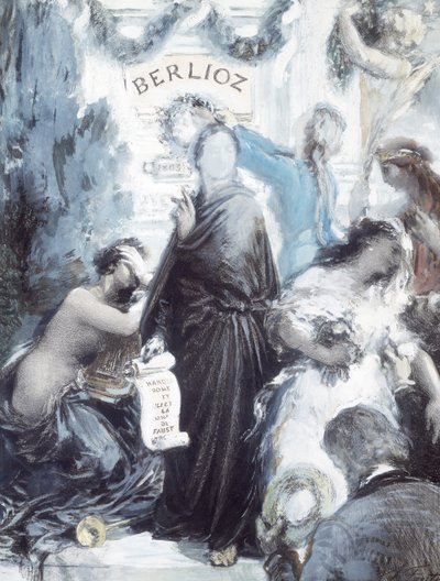 Litografia em aquarela comemorativa do centenário de nascimento de Hector Berlioz de Ignace Henri Jean Fantin-Latour