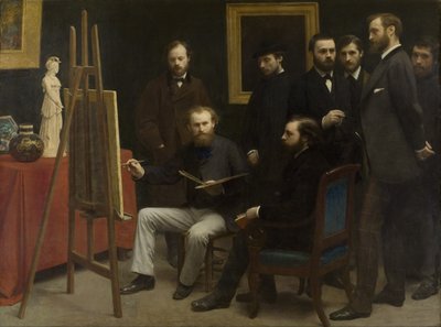 Um estúdio em Les Batignolles, 1870 de Ignace Henri Jean Fantin-Latour
