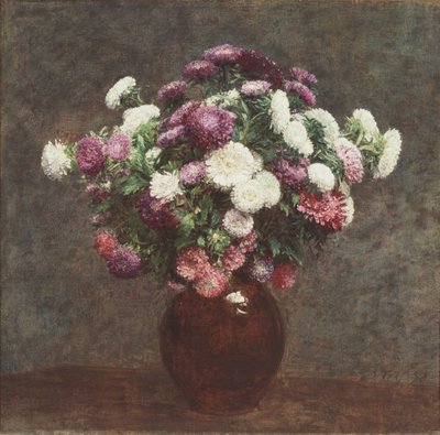 Ásteres num vaso de Ignace Henri Jean Fantin-Latour