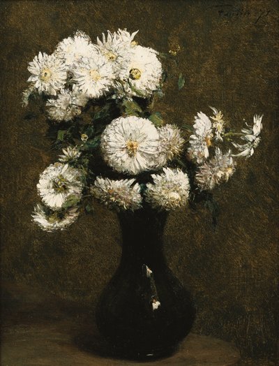 Crisântemos; Crisântemos, 1871 de Ignace Henri Jean Fantin Latour