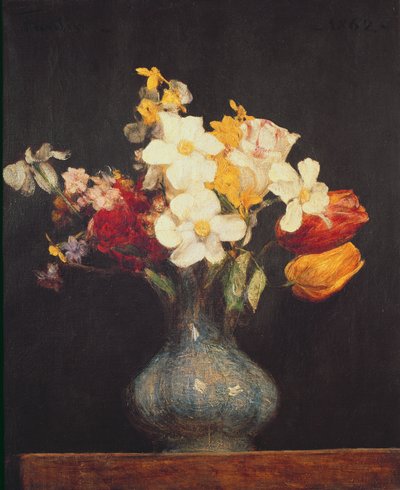 Narcisos e tulipas, 1862 de Ignace Henri Jean Fantin Latour