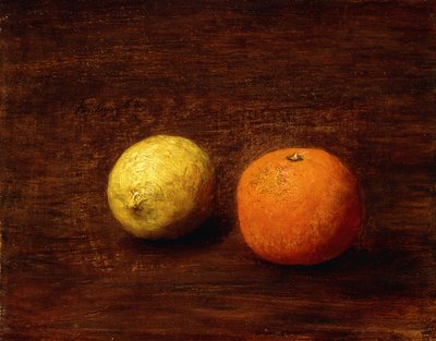Ainda-vida, limão e laranja; Nature Morte, Cidra e Laranja, 1868 de Ignace Henri Jean Fantin Latour