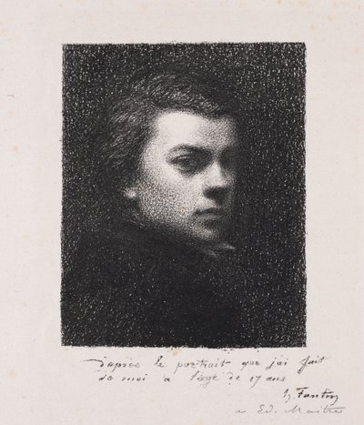 O artista aos 17 anos de 1892. de Ignace Henri Jean Fantin-Latour