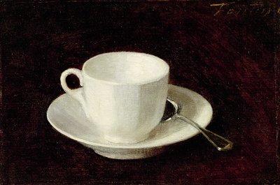 Xícara Branca e Pires, 1864 de Ignace Henri Jean Fantin Latour
