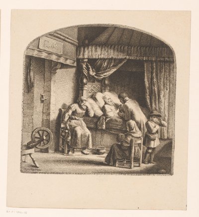 Velho no leito de morte de Ignace Joseph de Claussin (attributed to)