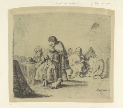 Genezing van de blinde Tobias
Colecção de oitenta e cinco estampas originais (título da série) de Ignace Joseph de Claussin