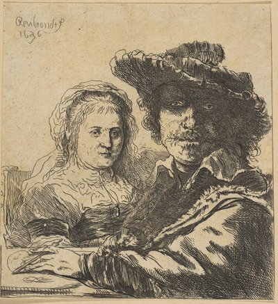 Rembrandt e sua cópia esposa, 1786-1844. de Ignace Joseph de Claussin