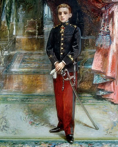 Retrato do Rei Afonso XIII de Espanha de Ignacio Pinazo Camarlech
