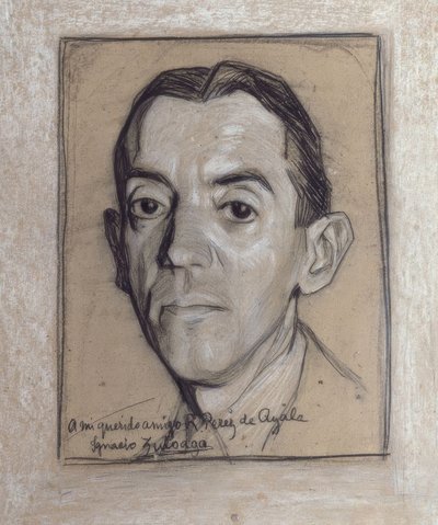RETRATO DE RAMON PEREZ DE AYALA (1888-1962) ESCRITOR Y PERIODISTA ESPAÑOL - DIBUJO - GENERACION DE 1914 de Ignacio Zuloaga