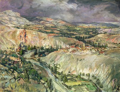 Campo em Navarra (óleo sobre cartão) de Ignacio Zuloaga y Zabaleta