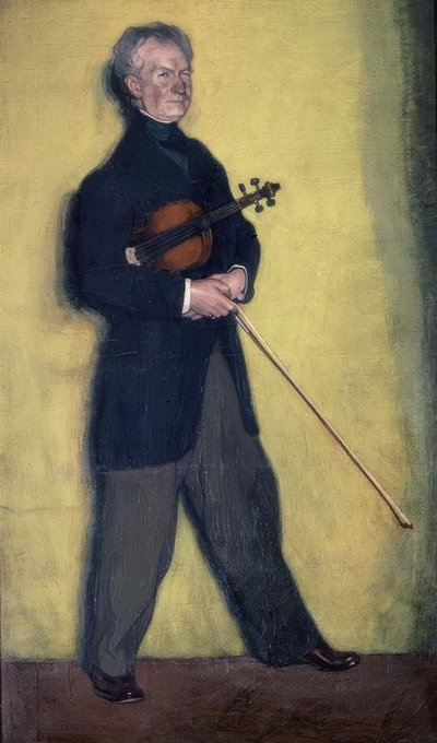 Retrato do Larrapide Violinista - 1910 - 185 × 111 cm - óleo sobre tela de Ignacio Zuloaga y Zabaleta
