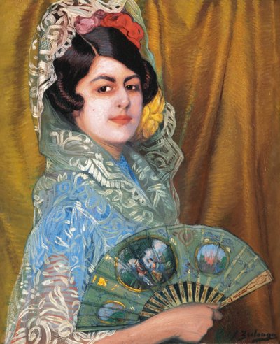 Dama com abanico Lady With a Fan. de Ignacio Zuloaga y Zabaleto