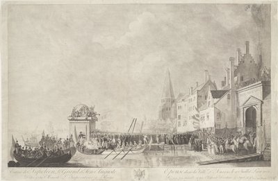 Aankomst van Napoleon en Josephine te Antwerpen, 1803
Entrada de Napoleão O Grande e Sua Esposa de Agosto na Cidade de Antuérpia a 18 de Julho de 1803 (título sobre o objecto) de Ignatius Joseph van den Berghe