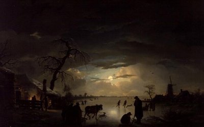 Uma Paisagem de Inverno ao Luar de Ignatius Josephus van Regemorter