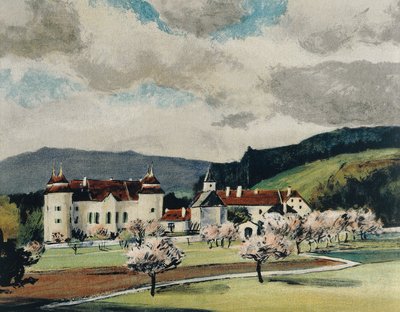 Castelo de Weinzierl perto de Wieselburg, c.1909 (aguarela sobre papel) de Igo Potsch