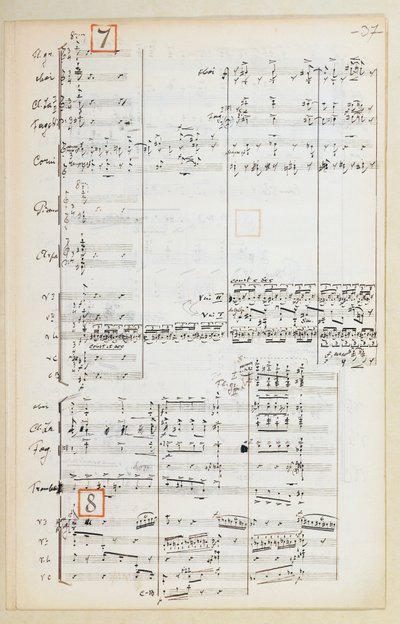 Partitura manuscrita com orquestra reduzida Suite para O Pássaro de Fogo de Igor Stravinsky (1882-1971) de Igor Stravinsky