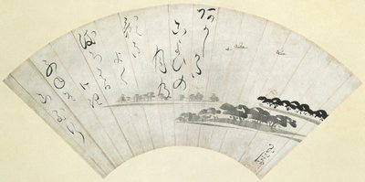 Baía de Akashi, finais do século XVIII (tinta sobre papel dimensionado com mica) de Ike Gyokuran