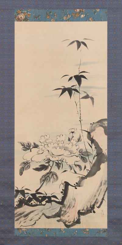 Peônia e Bambu, c. 1768. de Ike no Gyokuran