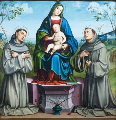 Madonna e Criança com São Francisco de Assis e Santo António de Pádua de Il (1450 1517) Francia