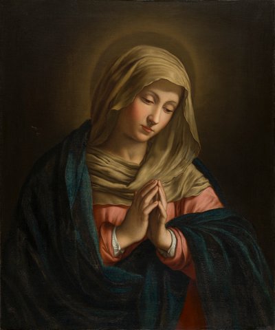 A Virgem em Oração, c.1629-85 (óleo sobre tela) de Il  Sassoferrato