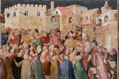 Pormenor dos frescos de Ilario and others Ugolino di Prete