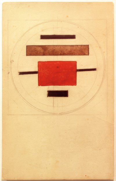 Desenho de uma pintura suprematista para porcelana de Ilja Grigorewitsch Tschaschnik