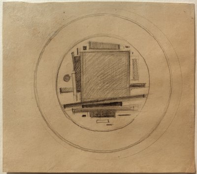 Desenho de uma pintura suprematista para porcelana de Ilja Grigorewitsch Tschaschnik