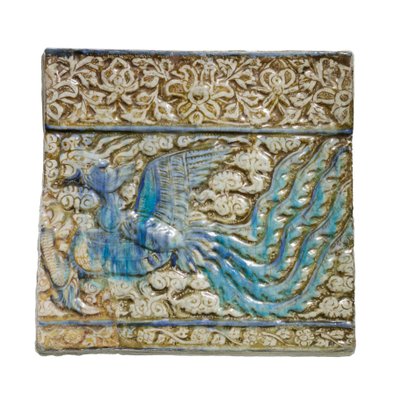 Azulejo com fénix, de Kashan, Irão, período ilkhanid, início do século XIV (pasta de pedra) de Ilkhanid Ilkhanid