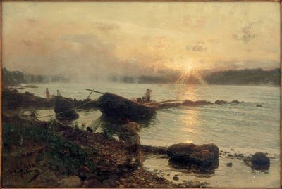 No Dwina ocidental. Nascer do sol de Ilya Efimovich Repin