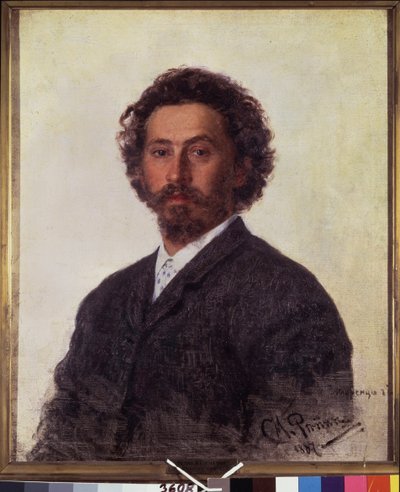 Auto-retrato. Pintura por Ilya Yefimovich Repin (Ilia Repine) (1844-1930), óleo sobre tela de Ilya Efimovich Repin