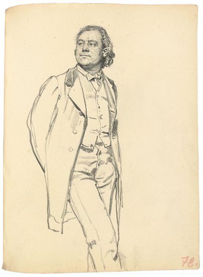 Figura de um homem em pé, c. 1872-1875 de Ilya Efimovich Repin