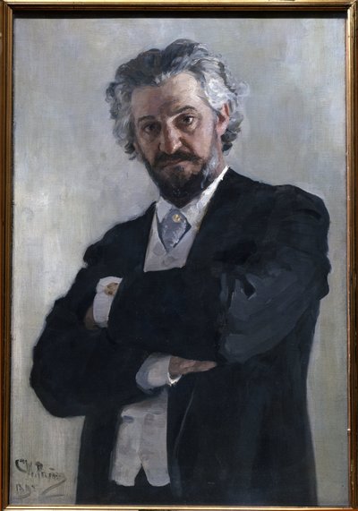 Retrato de Alexander Verzhbilovich (Verzhbilovic, Verzhibilovic, Vierzbilovich, Wierzbillowicz, Wierzbilovich, Wierzbilovicz, Wierzbilowicz) (1850-1911), violoncelliste russe, em 1895. Peinture de Ilia Iefimovitch Repine (Ilya Yefimovich Repine (1844-1930) de Ilya Efimovich Repin