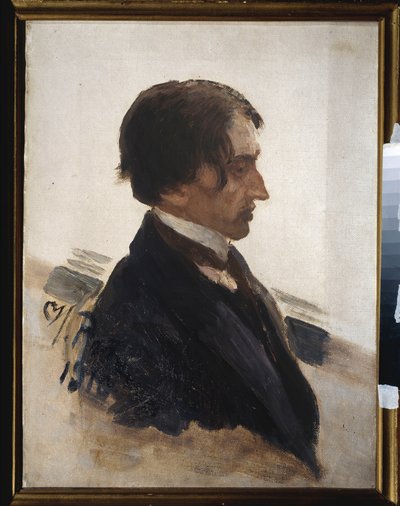 Retrato do artista Isaak Brodsky (Brodsky) (1883-1939). Pintura de Ilya Repin (Ilia Repin) (1844-1930), óleo sobre tela de Ilya Efimovich Repin